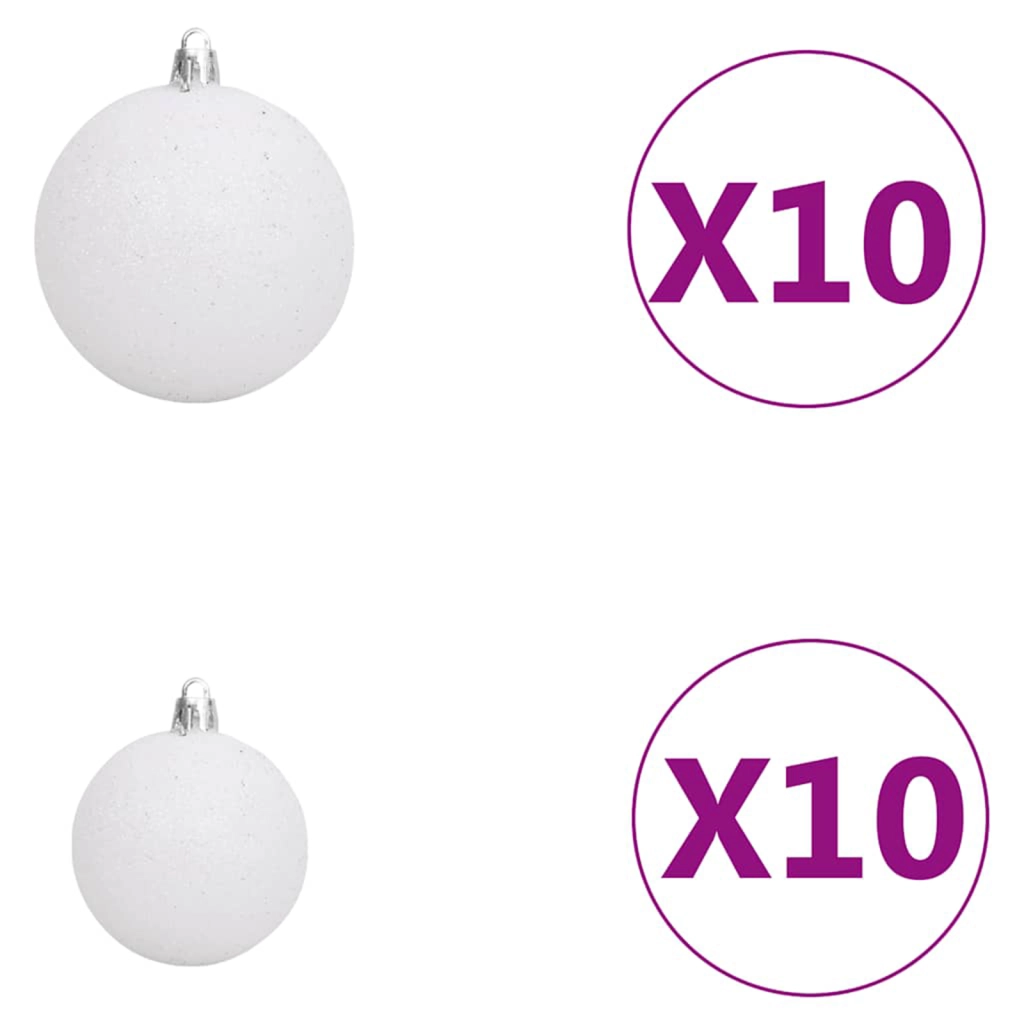 Albero di Natale pieghevole 300 LED e Set di Palline Verde 210 cm