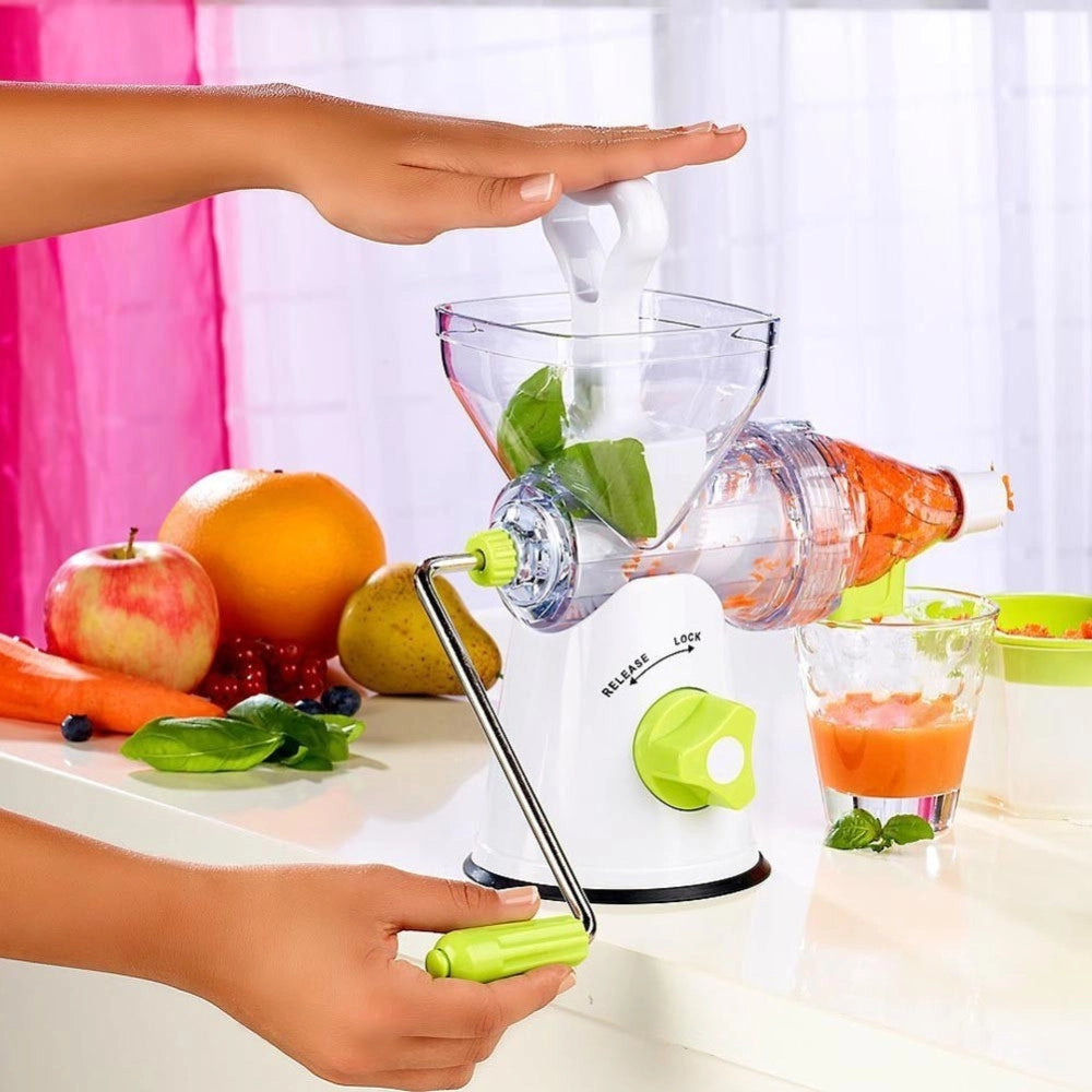 Trade Shop - Spremiagrumi Manuale Per Frutta E Verdura A Manovella Centrifuga Separa Succo -