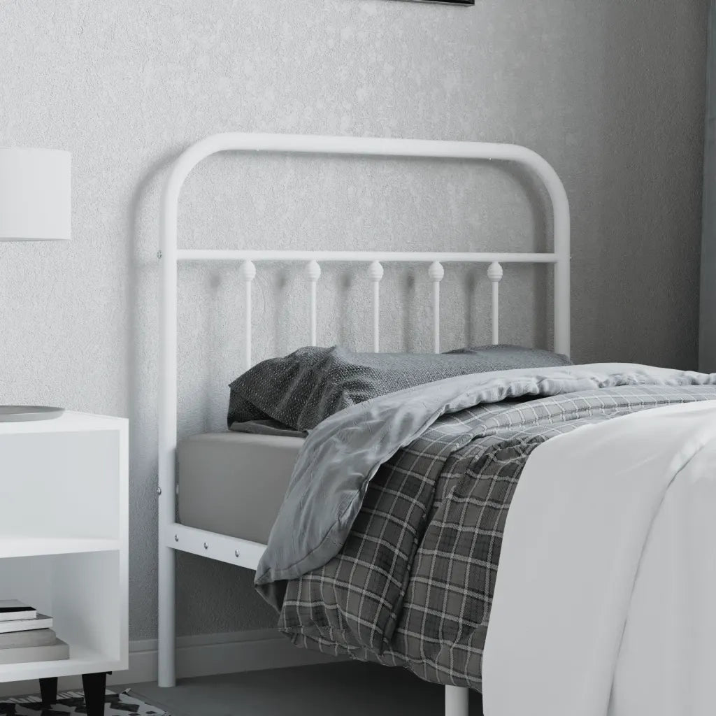 Testiera | Testata di Ricambio in Metallo Bianco 80 cm