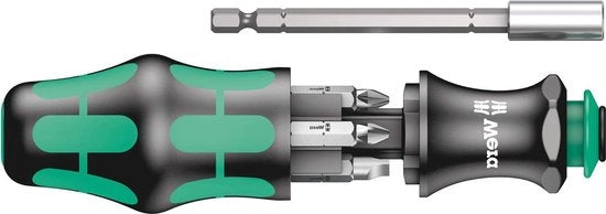 Manicotto a mano Kraftform Compact 28 SB con magazzino per bit - 7 pezzi - 05073240001