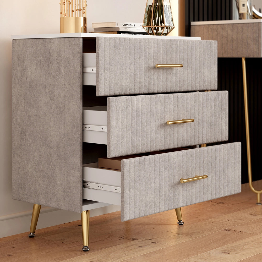 Vicco Cassettiera Grigio 70 x 78.5 cm con 3 cassetti