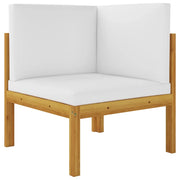 Panca da giardino a 2 posti con cuscini in legno di acacia e corda 3068853