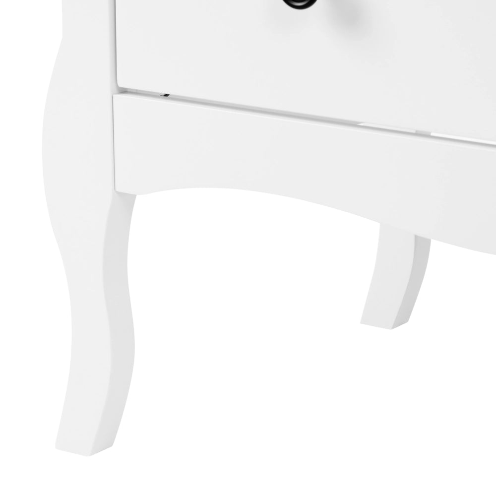 Comò in MDF bianco con gambe cabriole, stile rustico francese shabby chic