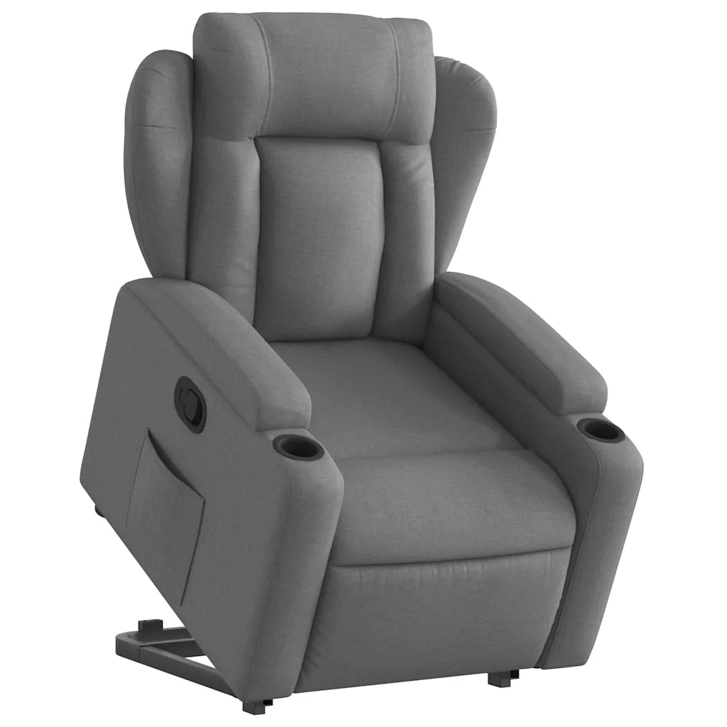 Poltrona Alzapersona Reclinabile Grigio Scuro in Tessuto 3204483