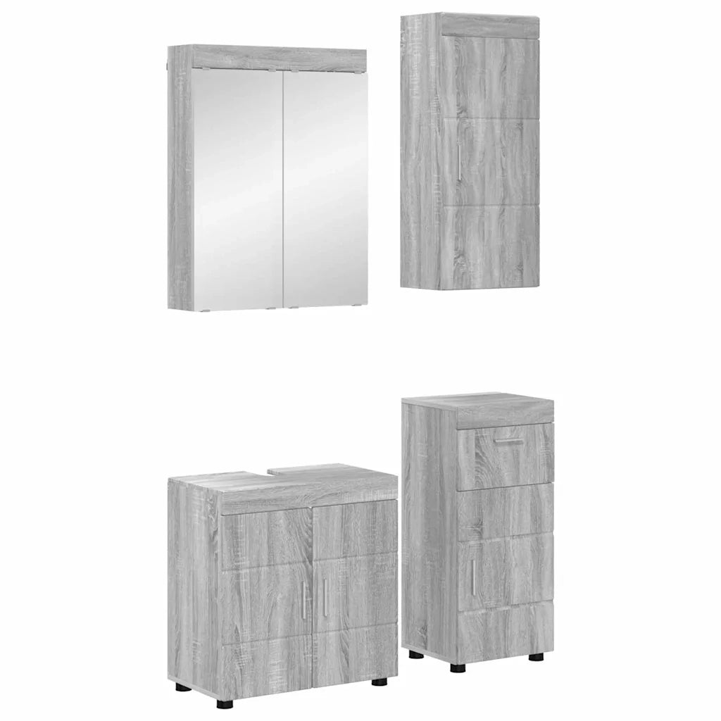 Set di mobili per il bagno TULUM 4 pcs Grigio Sonoma