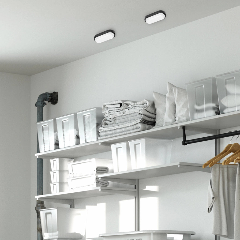 Plafoniera canalina ovale nera LED 18W 4000K IP64 Eko-Light