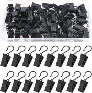 50 Pacchi di Clip per Tende in Metallo, Clip per Tende con Ganci, Clip per Tende, per Camera da Letto, Bagno, Decorazione Interna, Nero