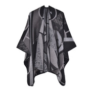 Mantella da donna in cashmere spesso con spacco