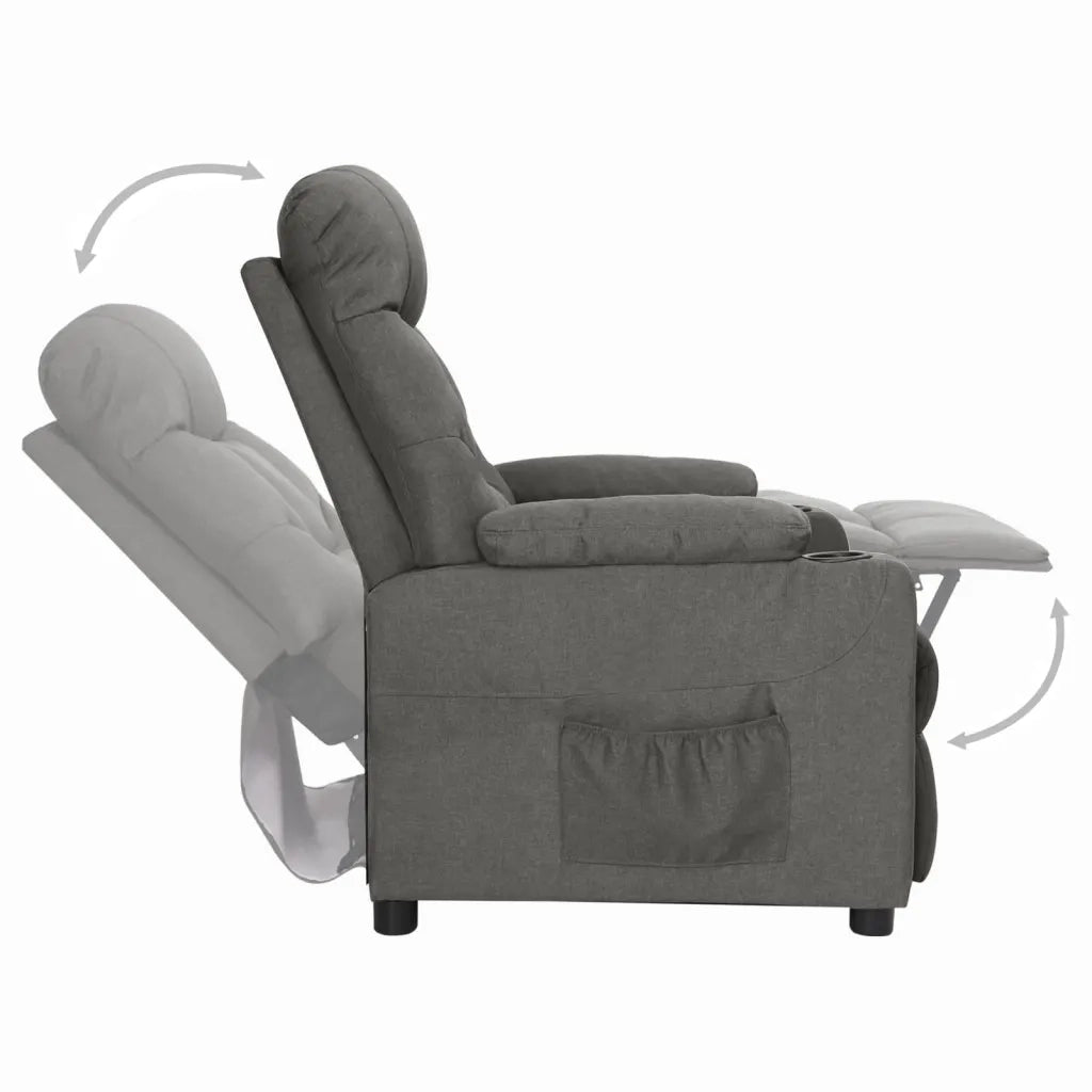 Poltrona Reclinabile in Tessuto Grigio Scuro 339083