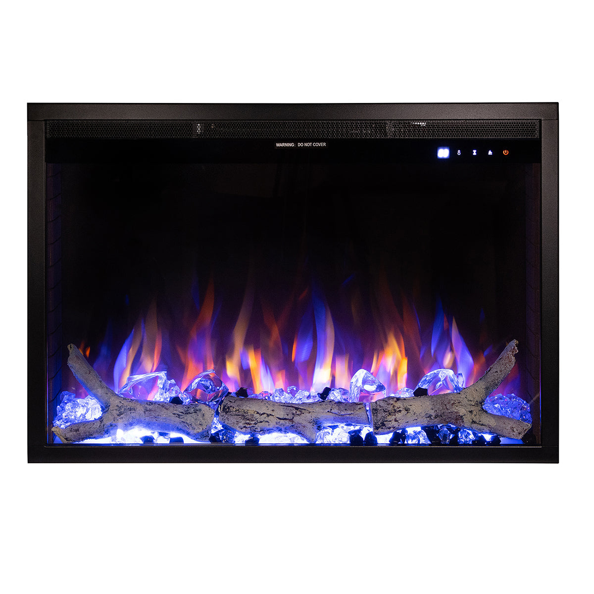 Camino Elettrico da Incasso 50,8x75x19,5 cm Effetto Fiamma 1500W Thomas Maxi Nero