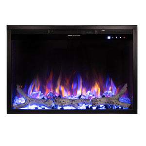 Camino Elettrico da Incasso 50,8x75x19,5 cm Effetto Fiamma 1500W Thomas Maxi Nero