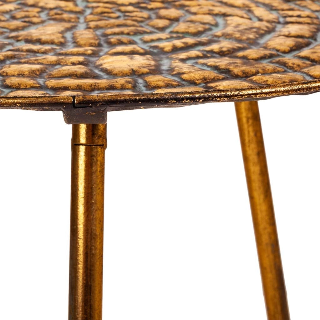Tavolino in metallo dorato 54,5x54,5x40h