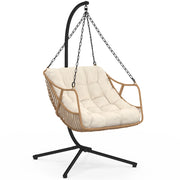 IDMarket - LOA reclinabile in rattan traforato con cuscino ecrù