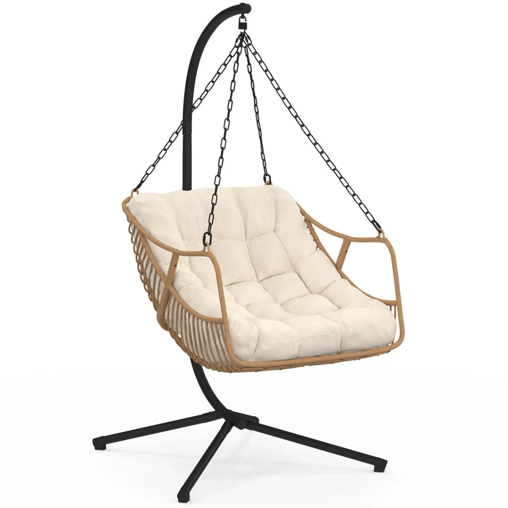 IDMarket - LOA reclinabile in rattan traforato con cuscino ecrù
