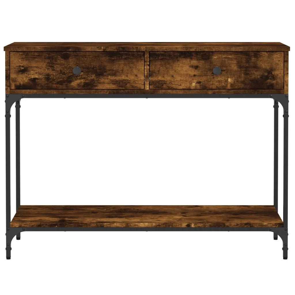 Tavolino Consolle-Tavolino da soggiorno-Tavolo Rovere Fumo 100x34,5x75cm Legno Multistrato 603661