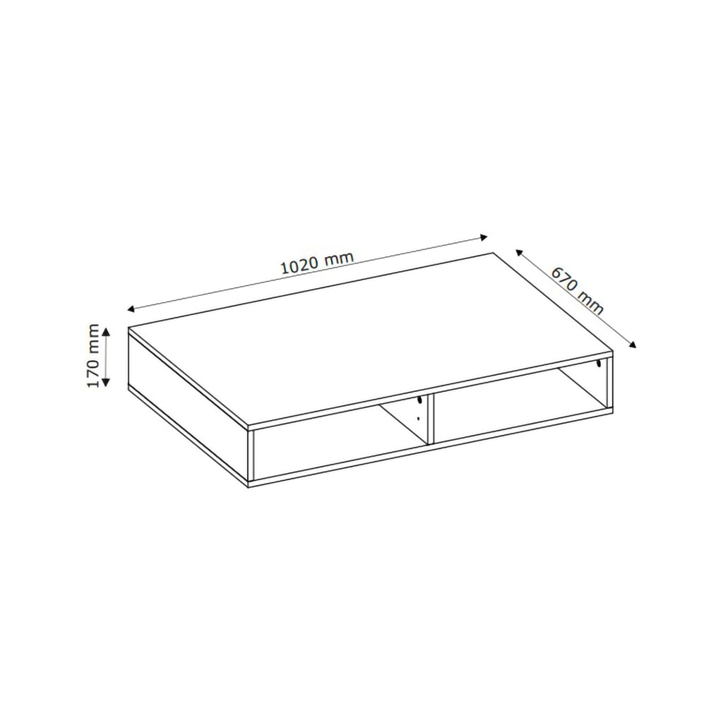 Lipa, Tavolino da Salotto 2 Cassetti, 102x67x35h cm Bianco