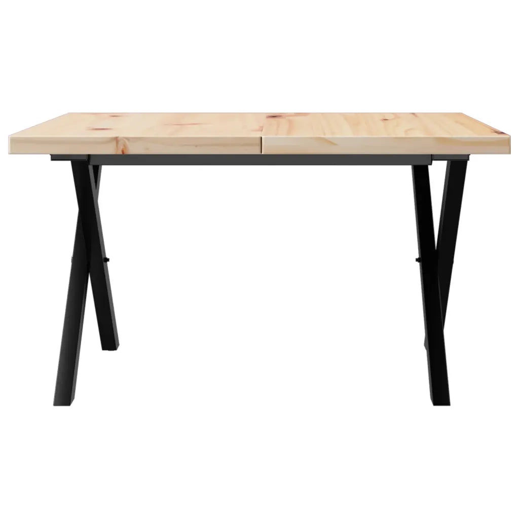 Tavolino Salotto Telaio a X 60x60x40,5 cm Legno Pino e Acciaio