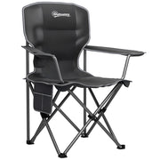 Sedia da campeggio pieghevole ¨C zephmum ¨C nero con porta bicchieri e tasche laterali