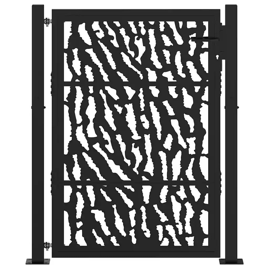 Cancello da giardino nero 100x125 cm in acciaio con design a traliccio 4100980