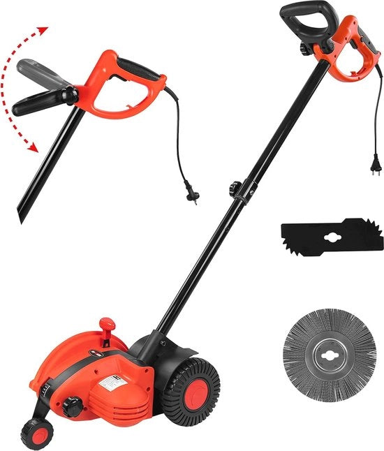 Tagliaerba e pennello per erba 2 in 1 con manico telescopico e regolazione di profondità di taglio