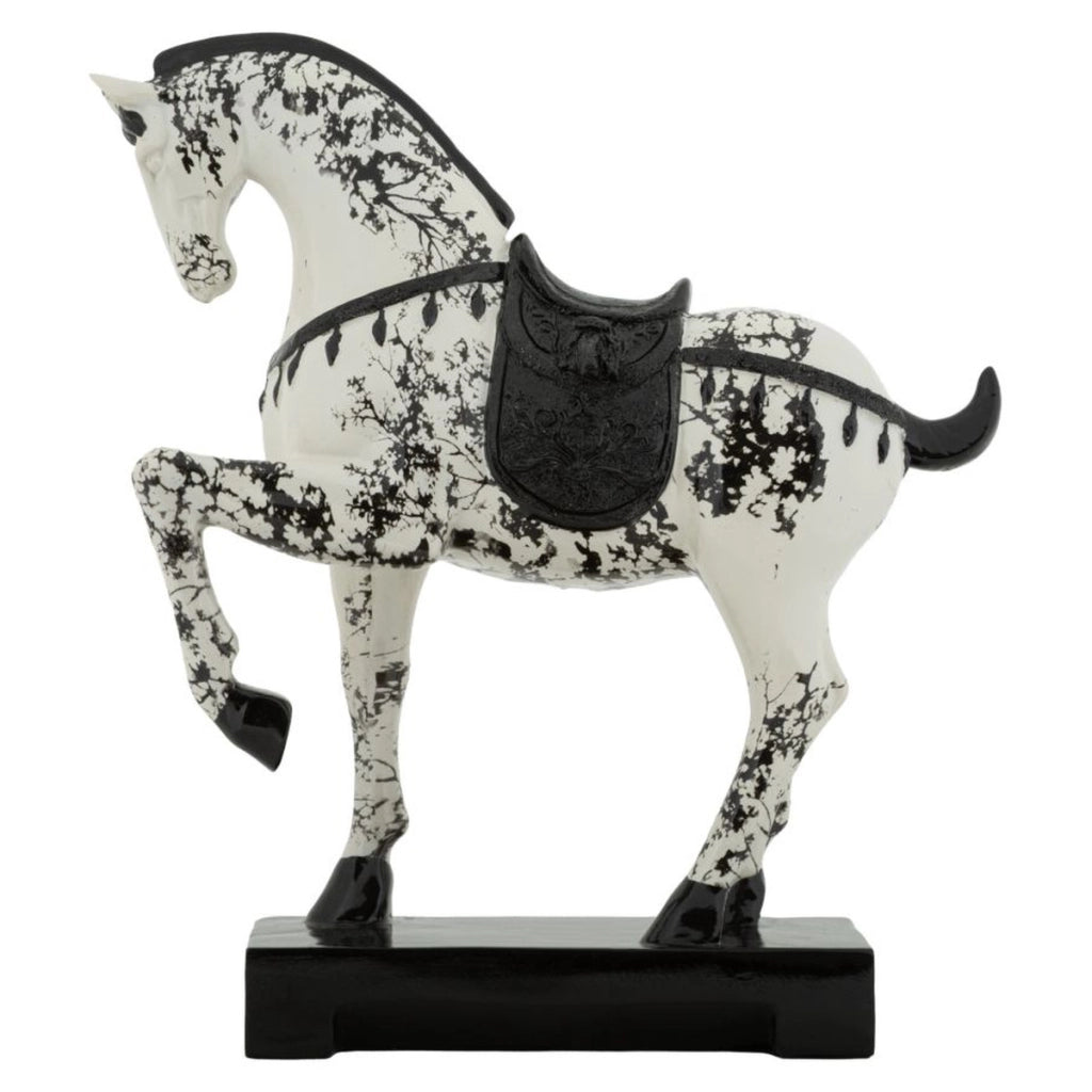 Scultura a forma di cavallo bicolore in poliresina L 31 × P 10,5 × H 34 cm