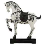 Scultura a forma di cavallo bicolore in poliresina L 31 × P 10,5 × H 34 cm