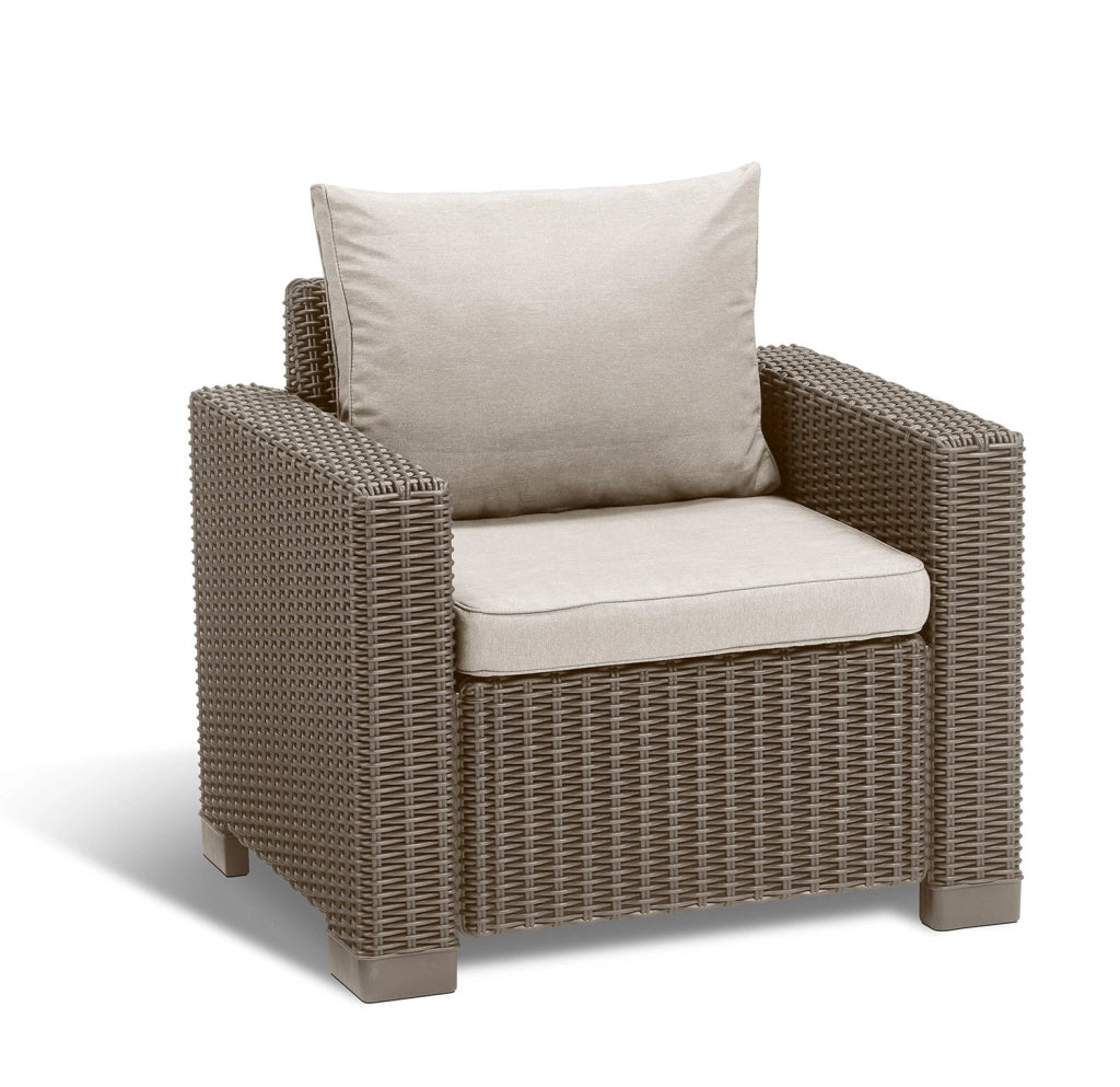 Set 2 Poltrone da Giardino 83x68x71,5h cm Keter California Cappuccino