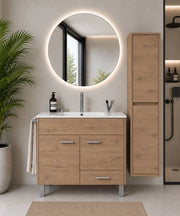 Mobile bagno con lavabo ORIGENBATH SAMOS senza specchio 80x40 cm estepa con colonna