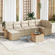 Set Divano da Giardino 8 pcs Beige e Crema polyrattan 3356027