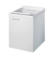Mobile LAVATOIO - SOSPESO - in LEGNO a 1 anta - 50x50 (H.85) c/vasca e asse in PP - CR - COL: BIANCO