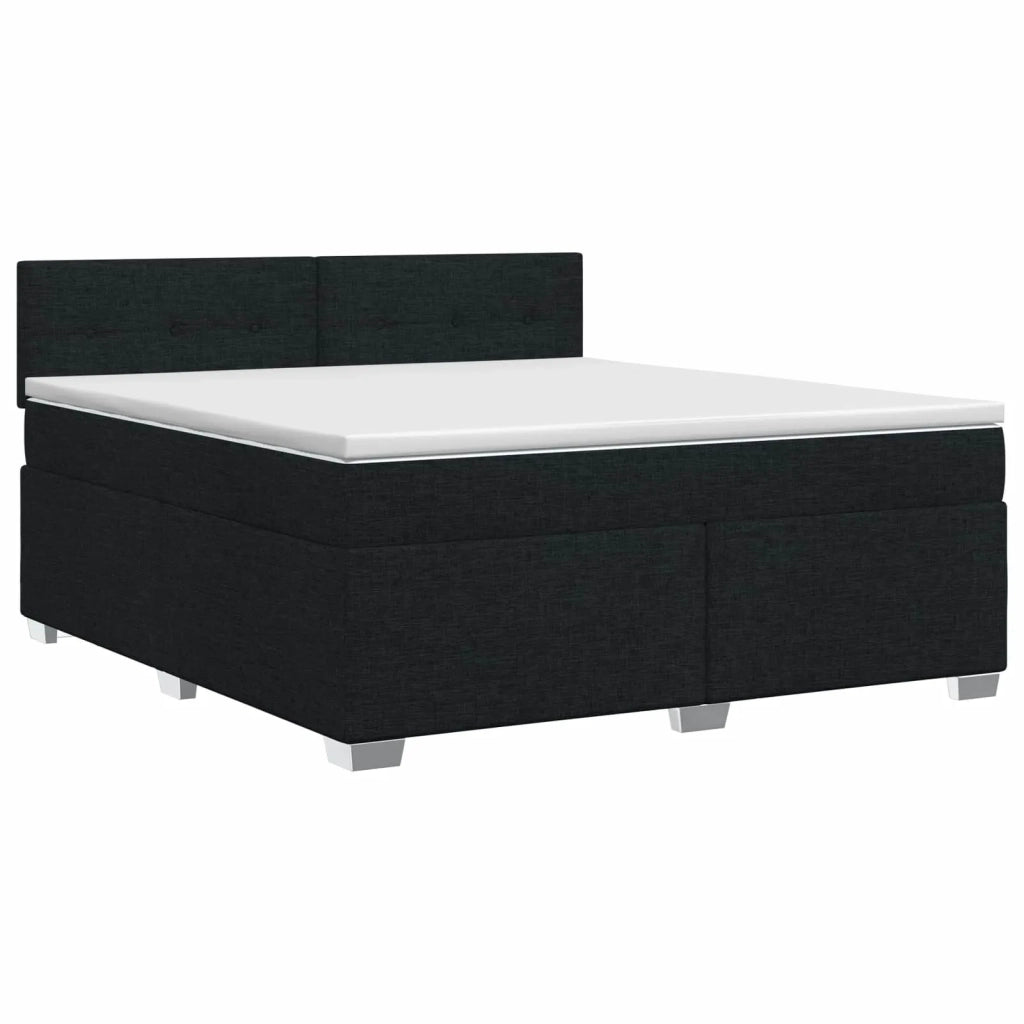 Letto box spring con materasso Nero 140 x 190 cm Tessuto 3450476