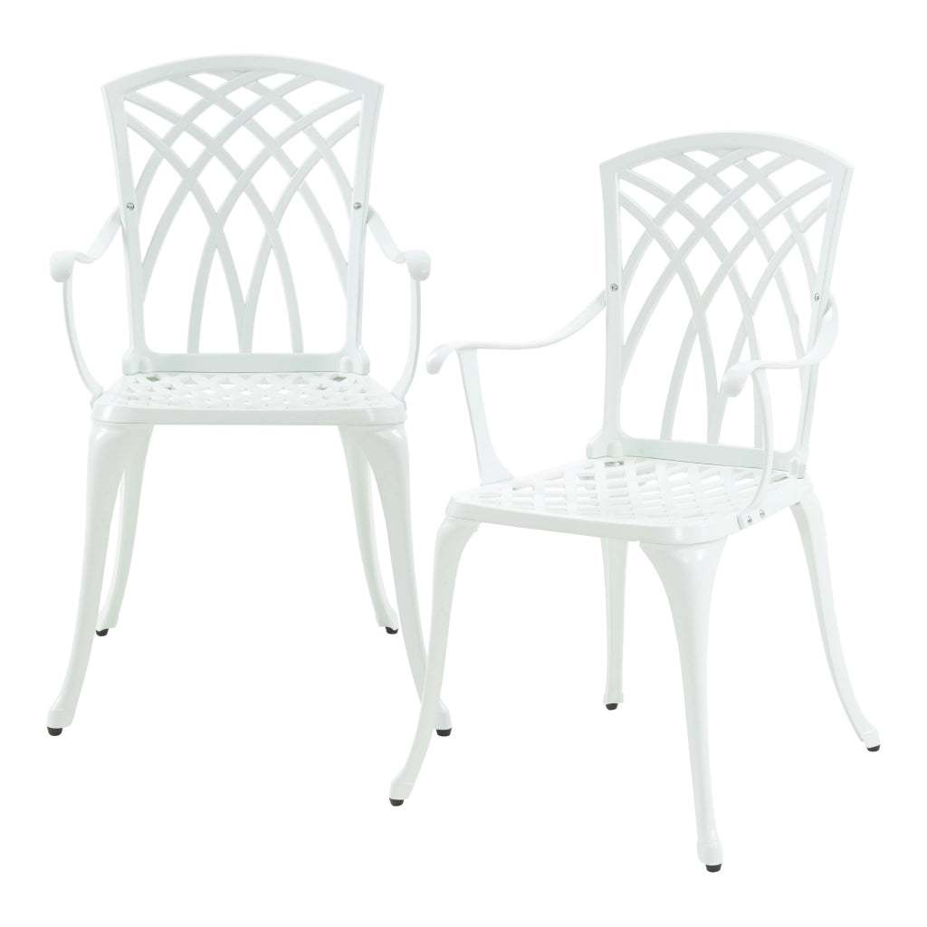 Set da Bistrot Vena in Alluminio 2 Sedie e Tavolo Rotondo - Bianco casa.pro
