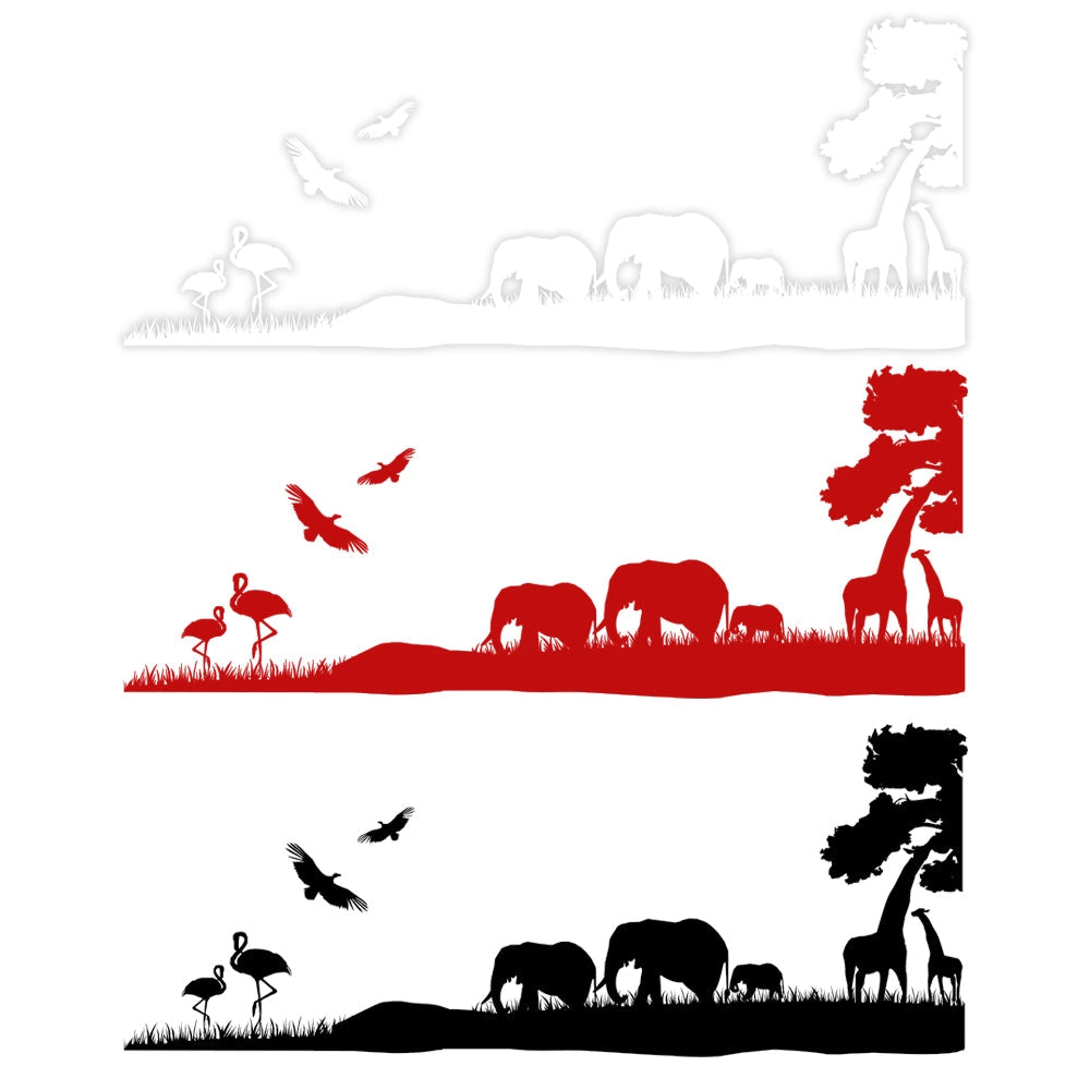 SAFARI - Adesivo murale wall sticker in vinile 55X140 cm Colore: bianco