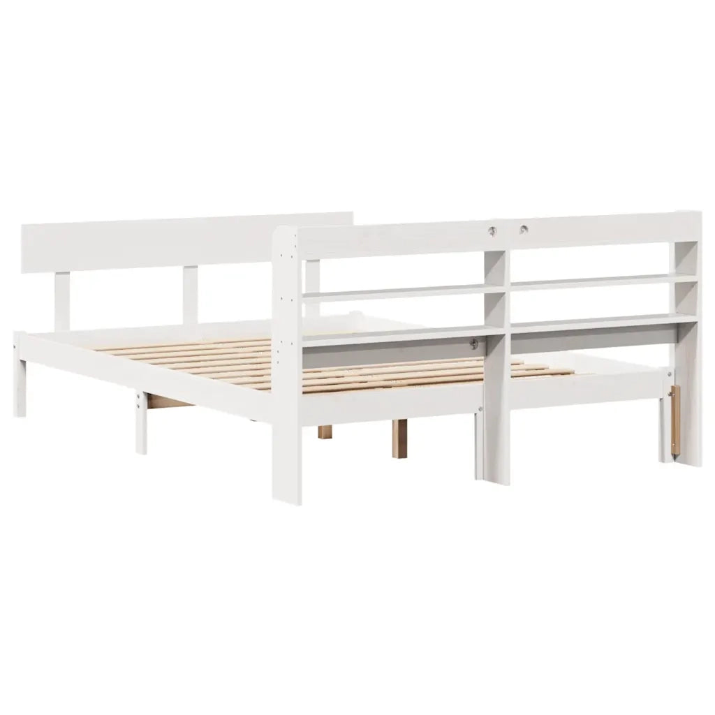 Letto senza Materasso-Struttura Letto Bianco 120x200 cm Legno Massello di Pino 274447