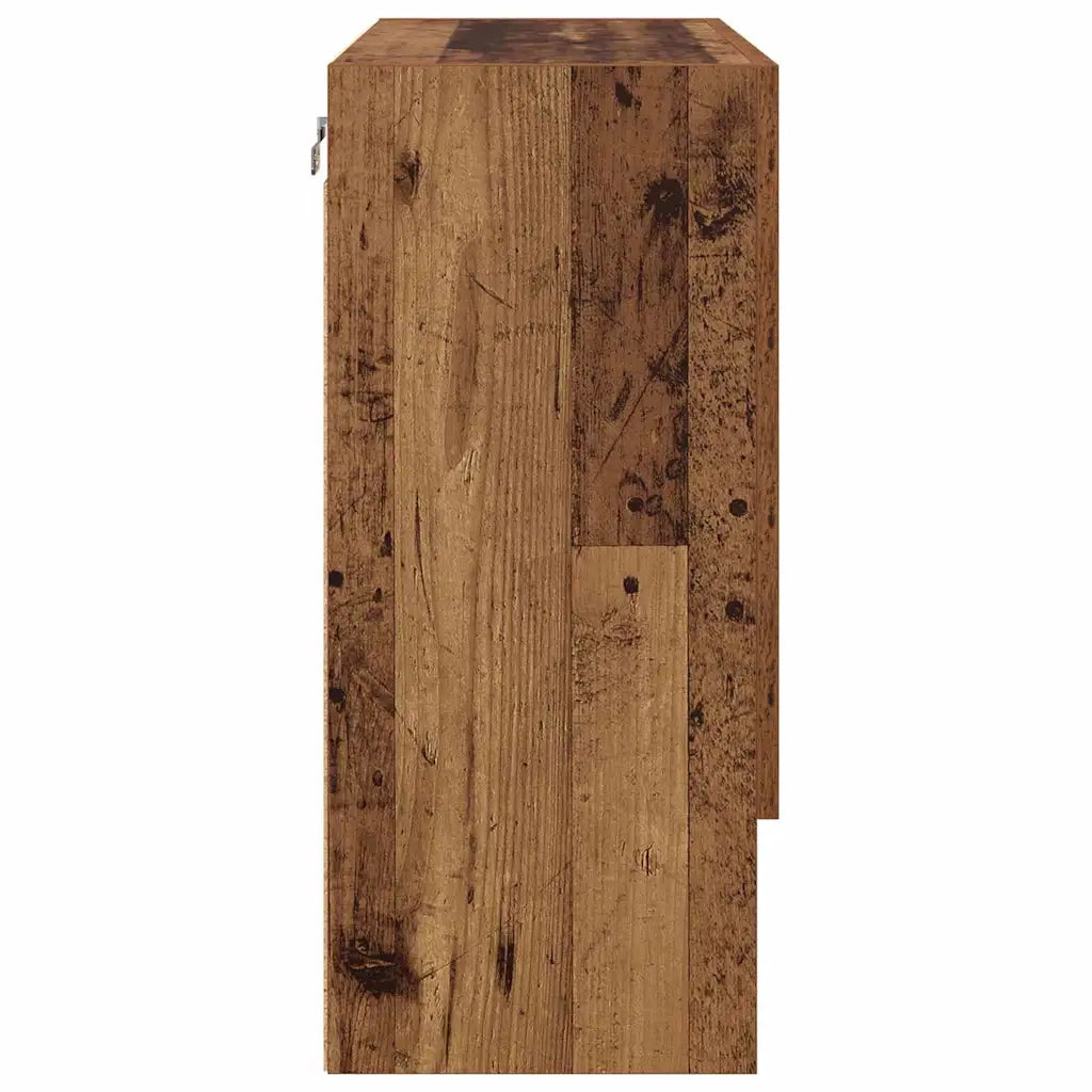 Mobiletto a muro moderno contenitore a parete 60 x 31 x 70 cm finitura pulita stile contemporaneo in legno anticato 02_0052488
