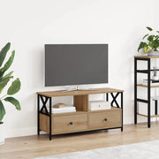 Mobile TV con cassetto-Credenza TV-Console TV Rovere artigianale 90 x 33 x 45 cm
