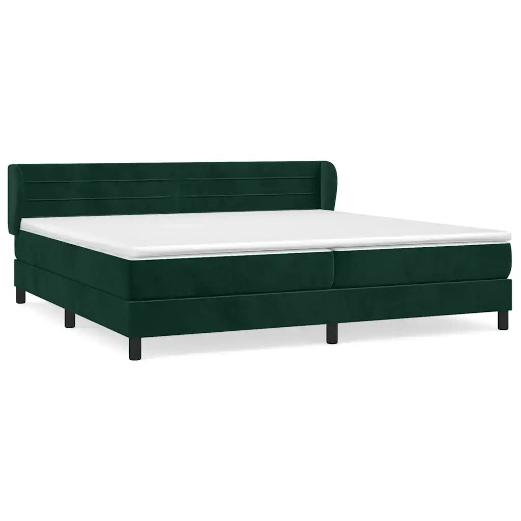 Giroletto a Molle con Materasso Verde Scuro 200x200 cm Velluto 3127574