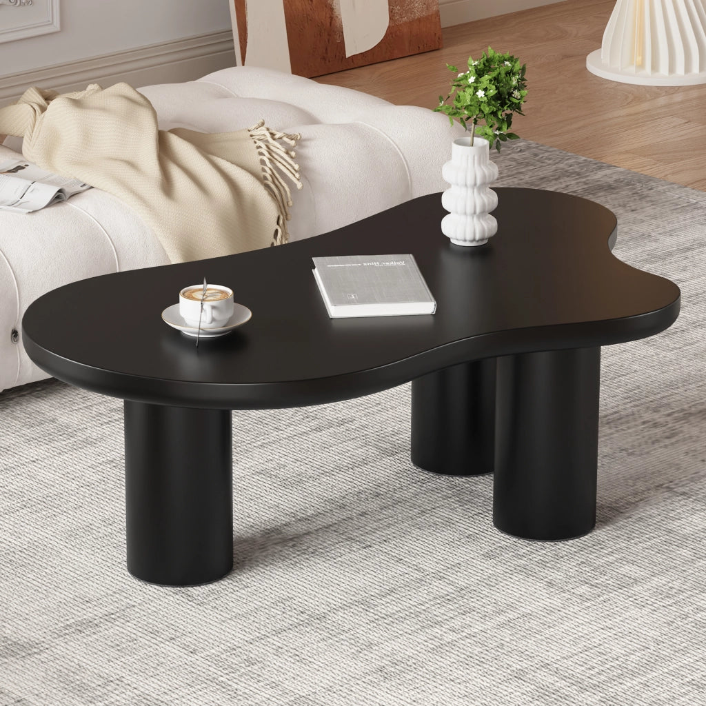 TAVOLINO da caffè a forma di nuvola 107x66 cm MDF nero