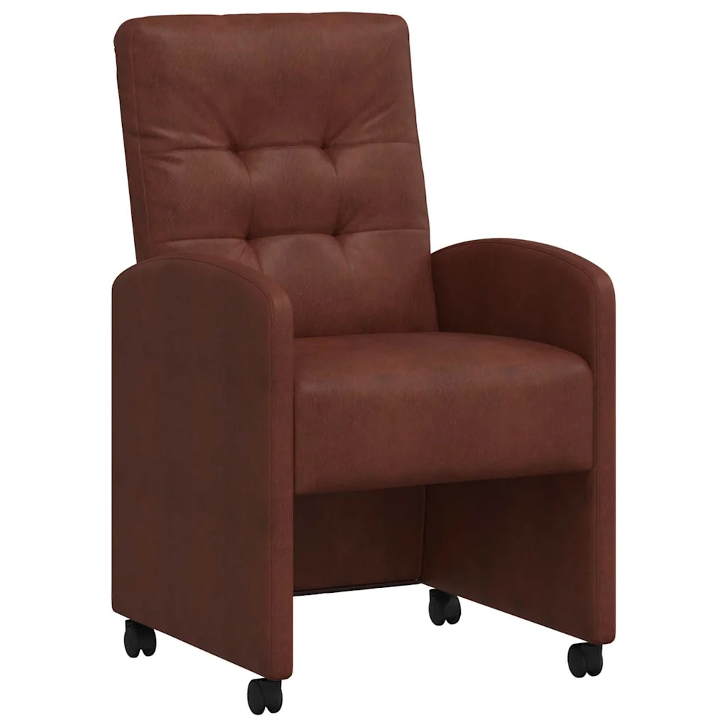Sedie da Pranzo con Ruote 2 pcs Marrone lucido 58 x 67 x 97 cm 42017895