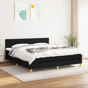 Giroletto a Molle con Materasso Nero 160x200 cm in Tessuto 3140467