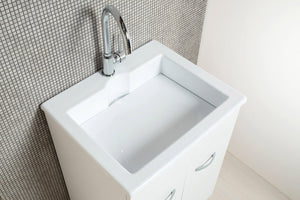 Mobile Lavatoio in Metacrillato 60x50x89 cm 2 Ante Ambrosini Perla Bianco Opaco