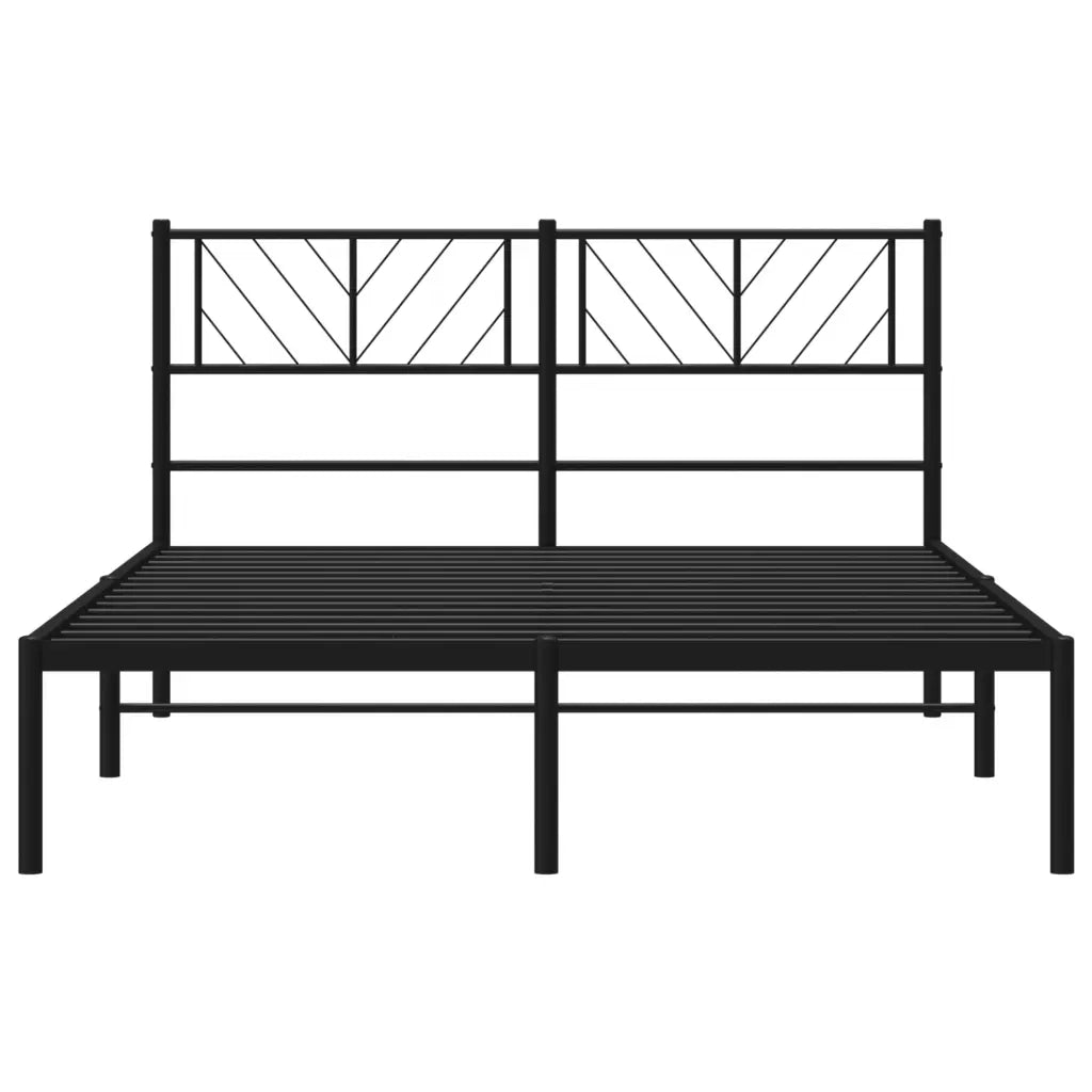 Giroletto con Testiera-Struttura Letto con testiera in Metallo Nero 140x200 cm 826377