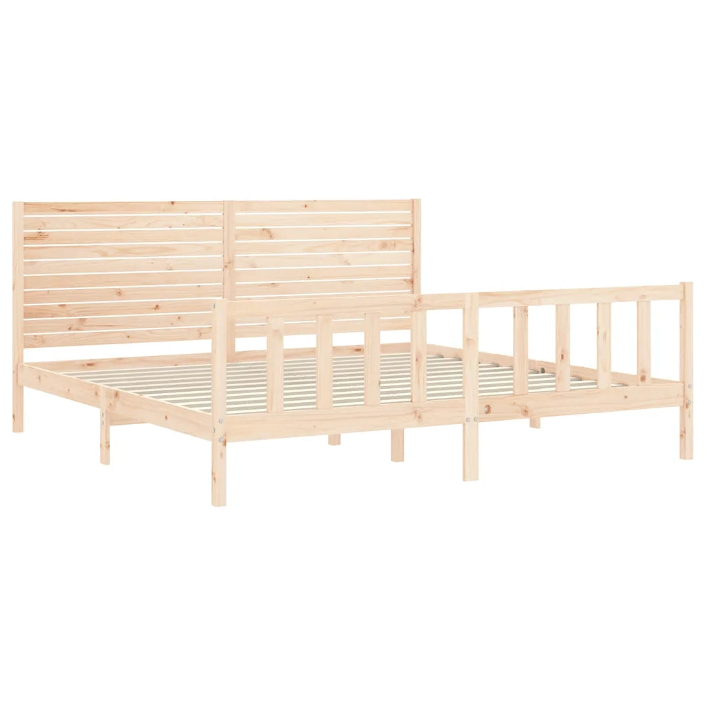Giroletto senza Materasso-Struttura Letto 200x200 cm in Legno Massello di Pino 617130