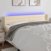 Testiera a LED-Testata con LED Crema 183x16x78/88 cm in Tessuto 868492