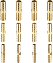Set di Connettori a Sfera in Ottone di 12 pezzi - 2 vie e Connettori a T a Sfera - Per Tubi di Scarico, Tubi di Alimentazione e Tubi di Raffreddamento - 6 mm, 8 mm, 10 mm