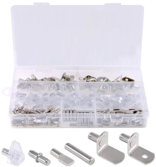 Set di sostegni per pannelli - 160 pezzi - Alta qualità - Colore argento - Supporto per mobili - Ideale per armadi e scaffalature.