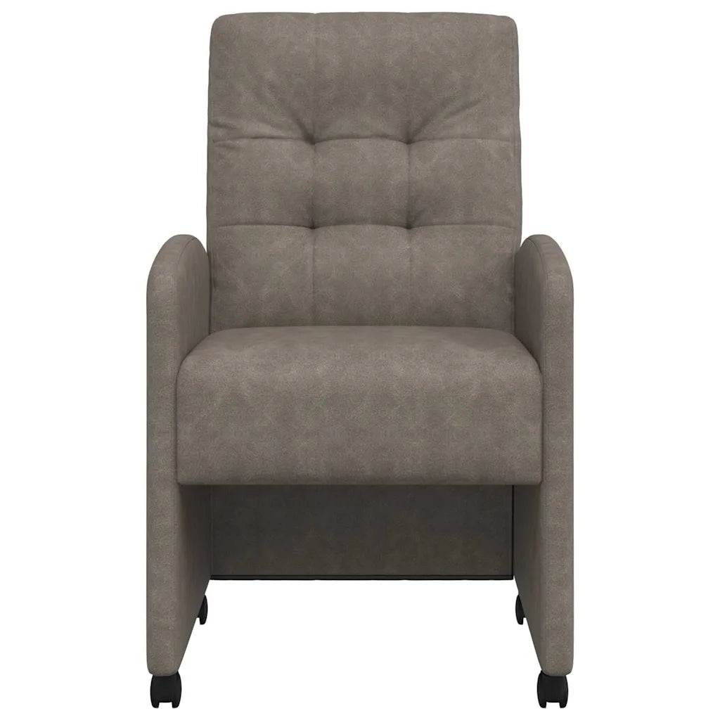 Sedie da Pranzo con Ruote 2 pcs Grigio 58 x 67 x 97 cm