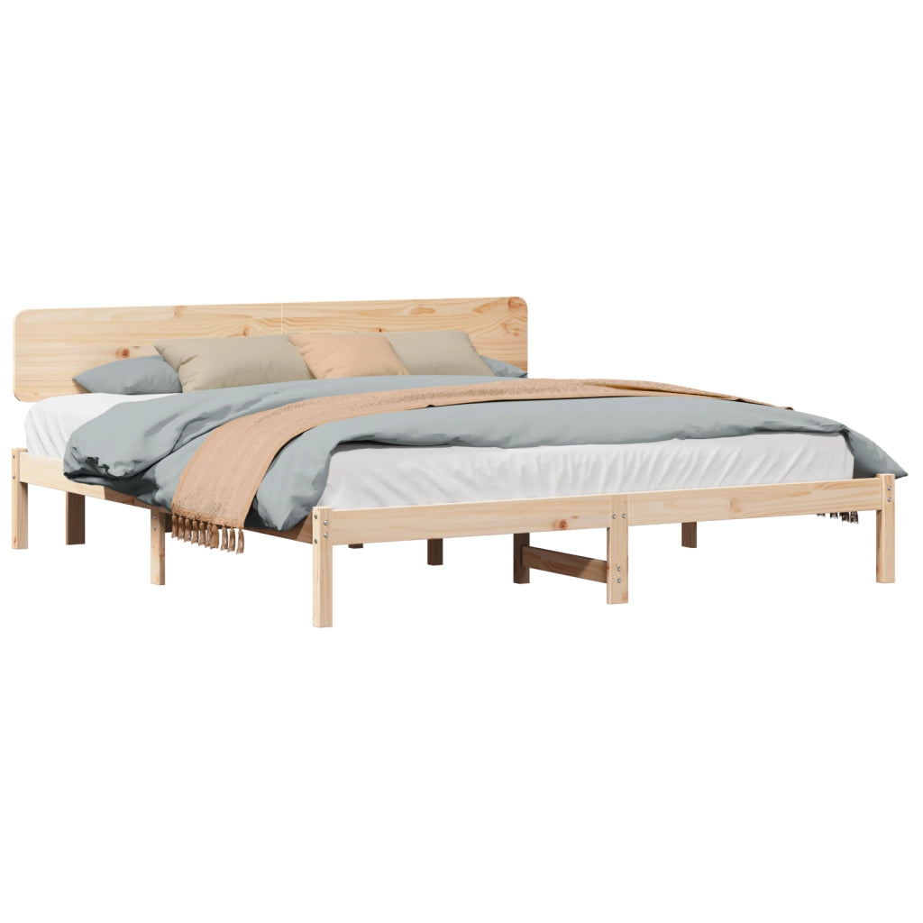 Struttura letto con testiera 180x200 cm Legno massello di pino