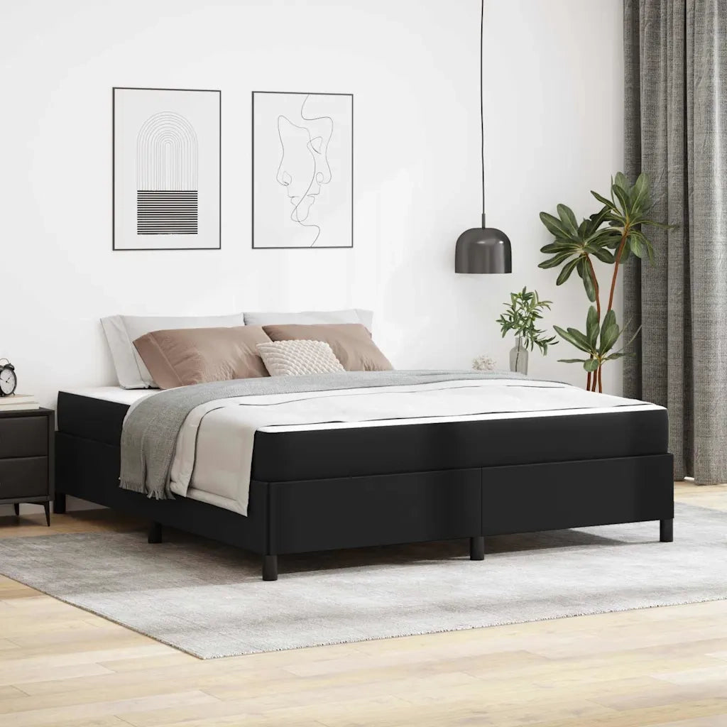 Struttura del letto con materasso Nero 180 x 200 cm Tessuto 3399014