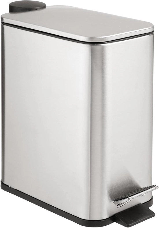 Pedale per la raccolta rifiuti - Contenitore di scarto cucina - Separazione rifiuti - Con imboccatura interna - 5 Litri - Acciaio forgiato